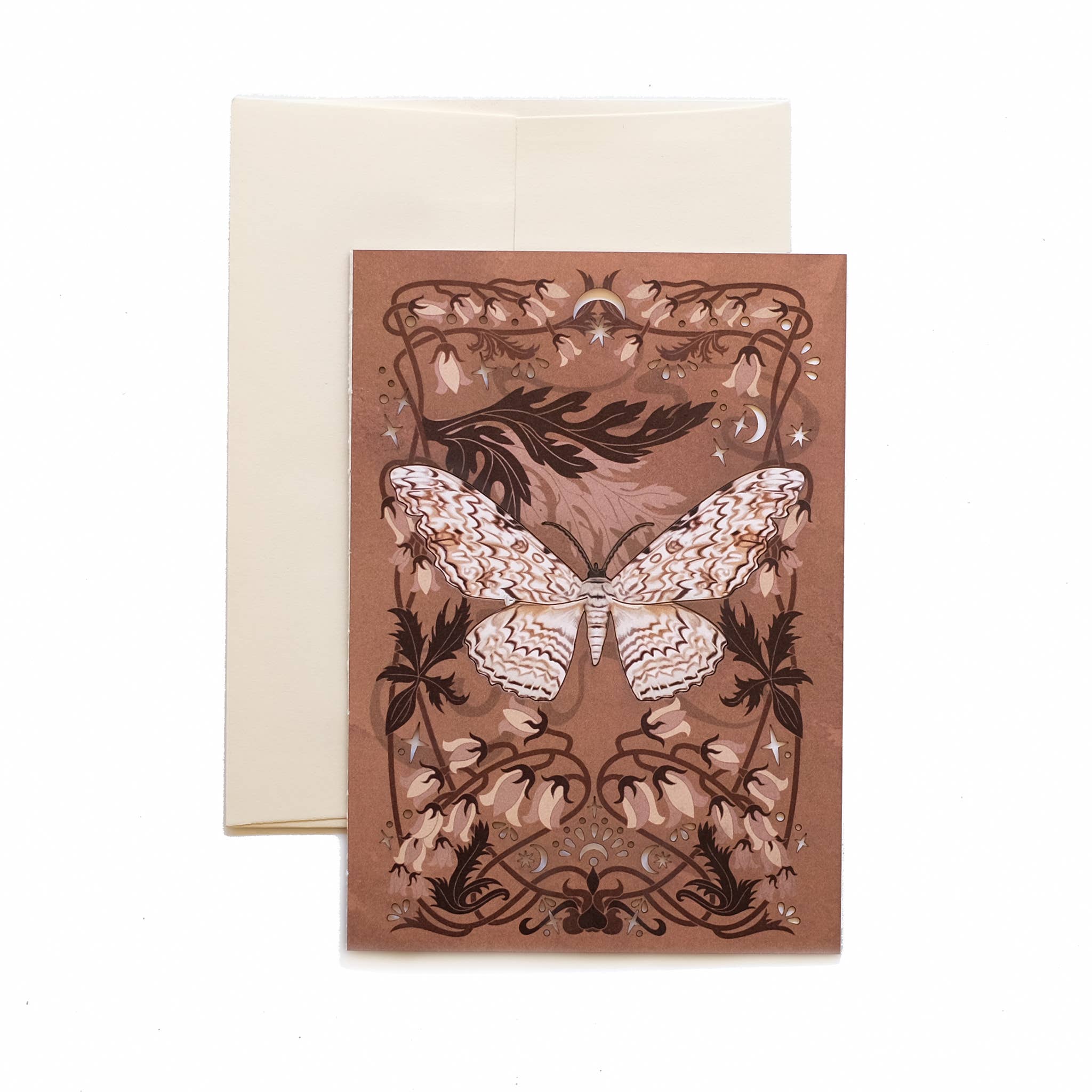 White Witch Moth 'Pop-Out' Greeting Card