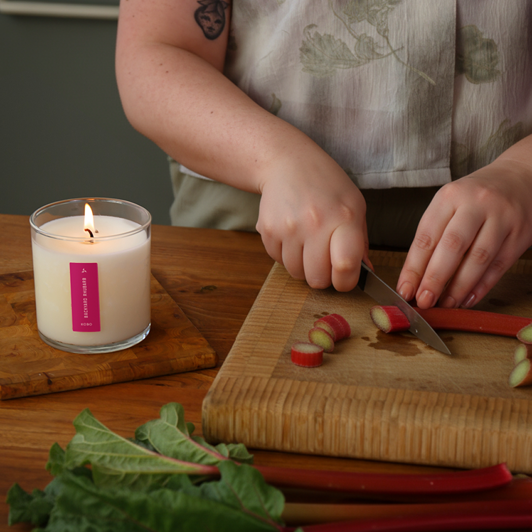 Backyard Rhubarb Candle