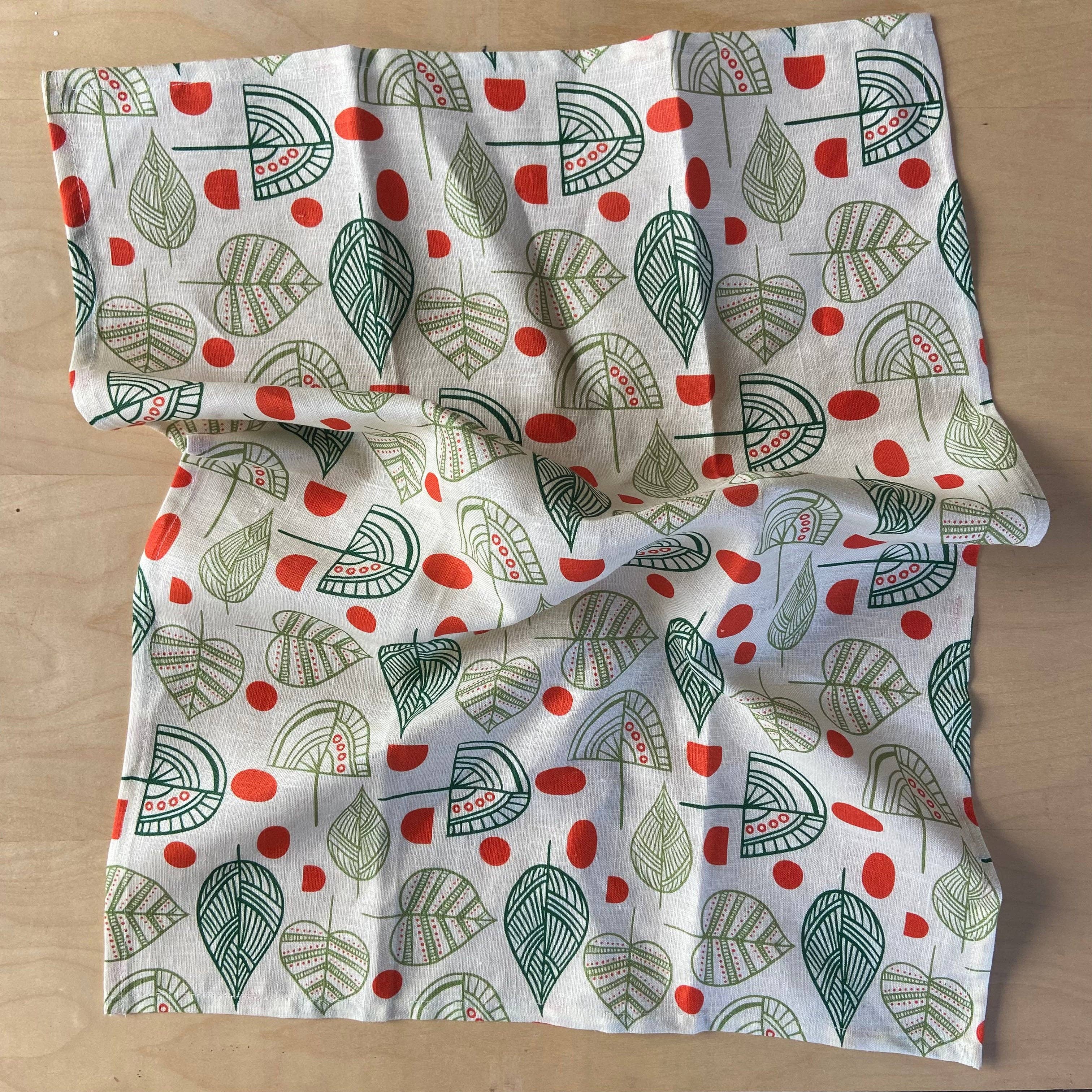 Mod Trees Linen Tea Towel