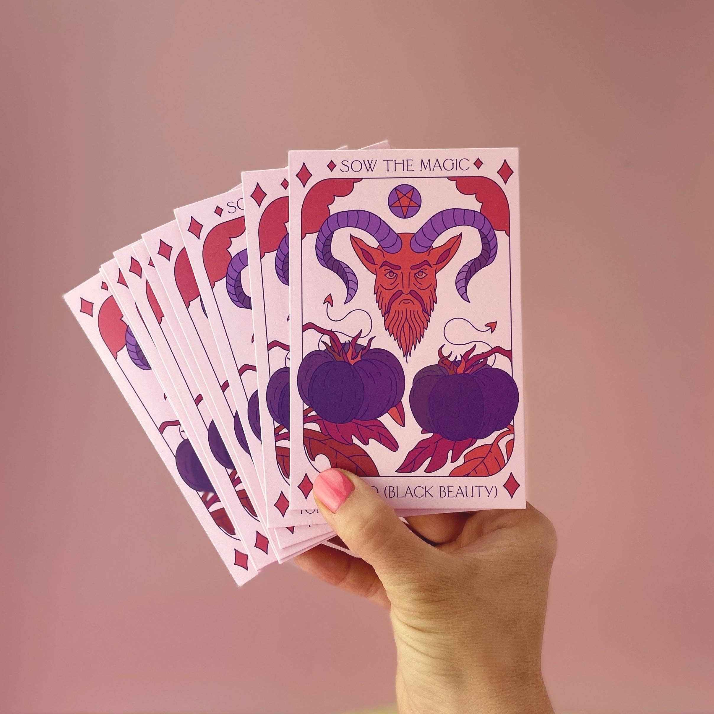 Black Beauty Tomato Tarot Seed Packet