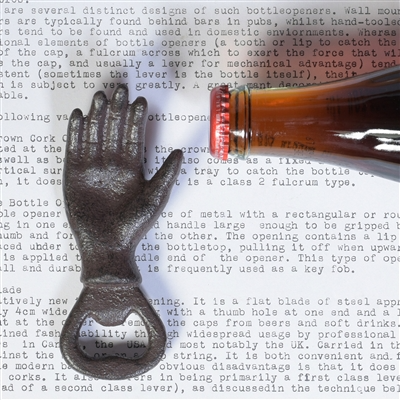 Hand Bottle Opener, Cast Iron