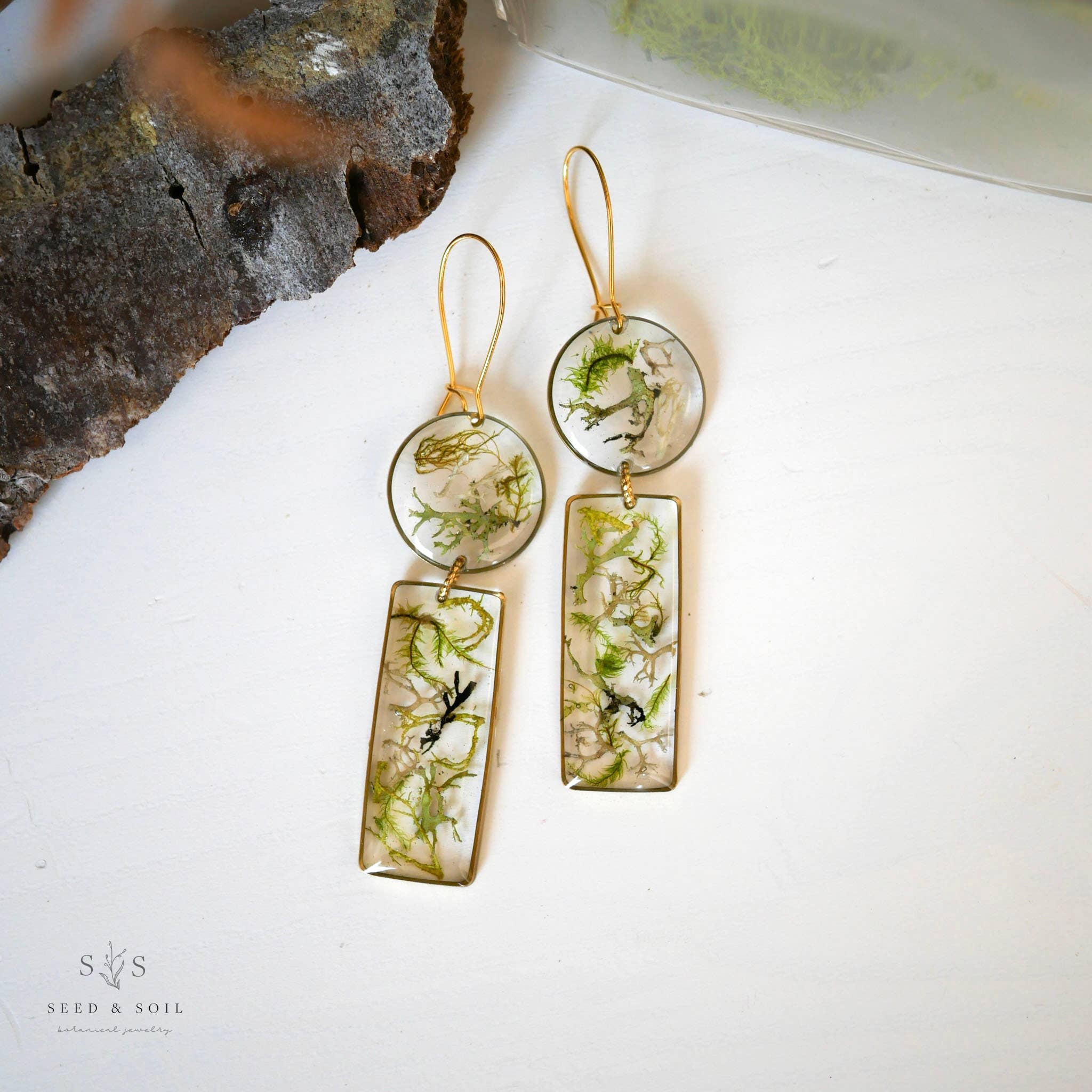 Modern Moss Earrings