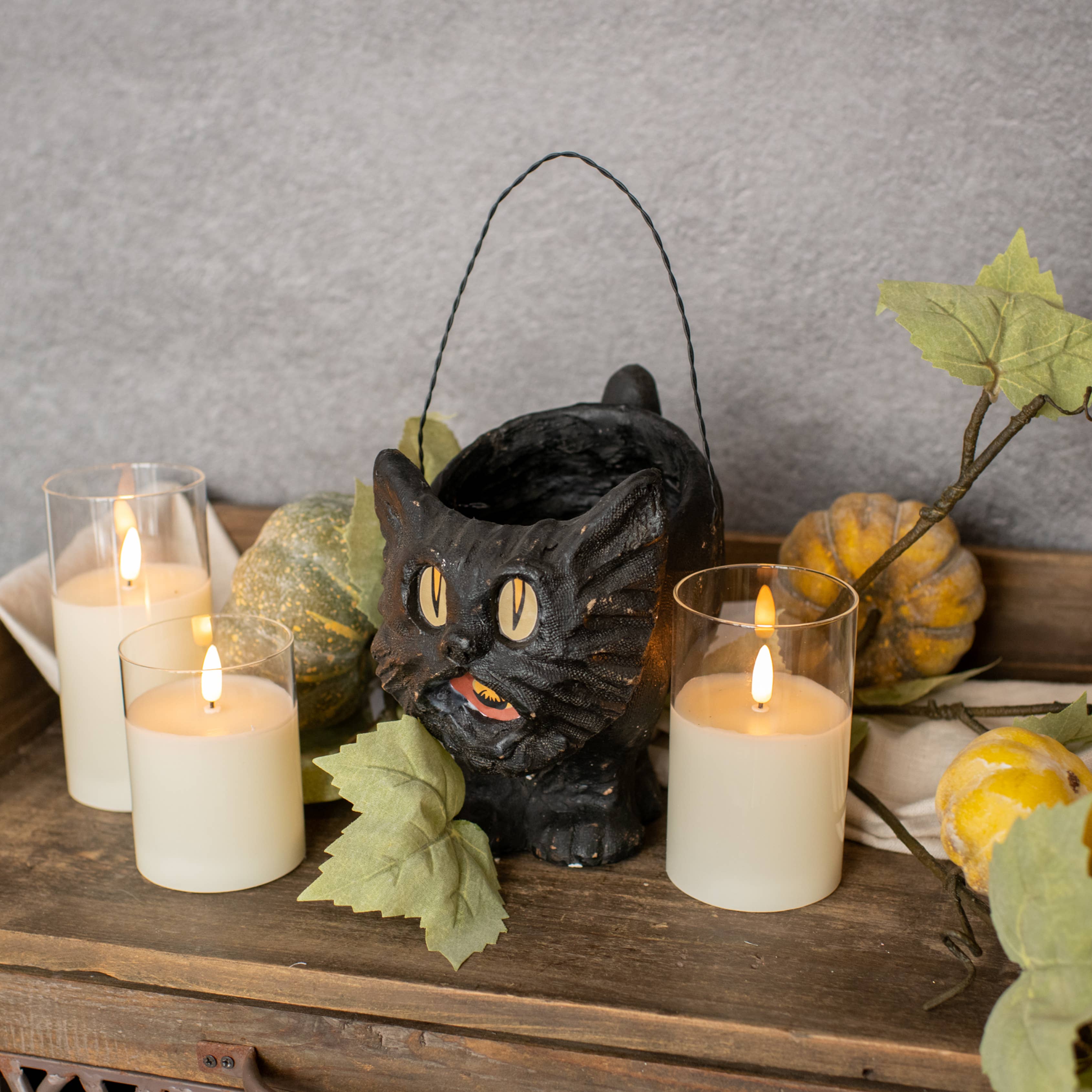 Vintage Black Cat Trick or Treat Pail