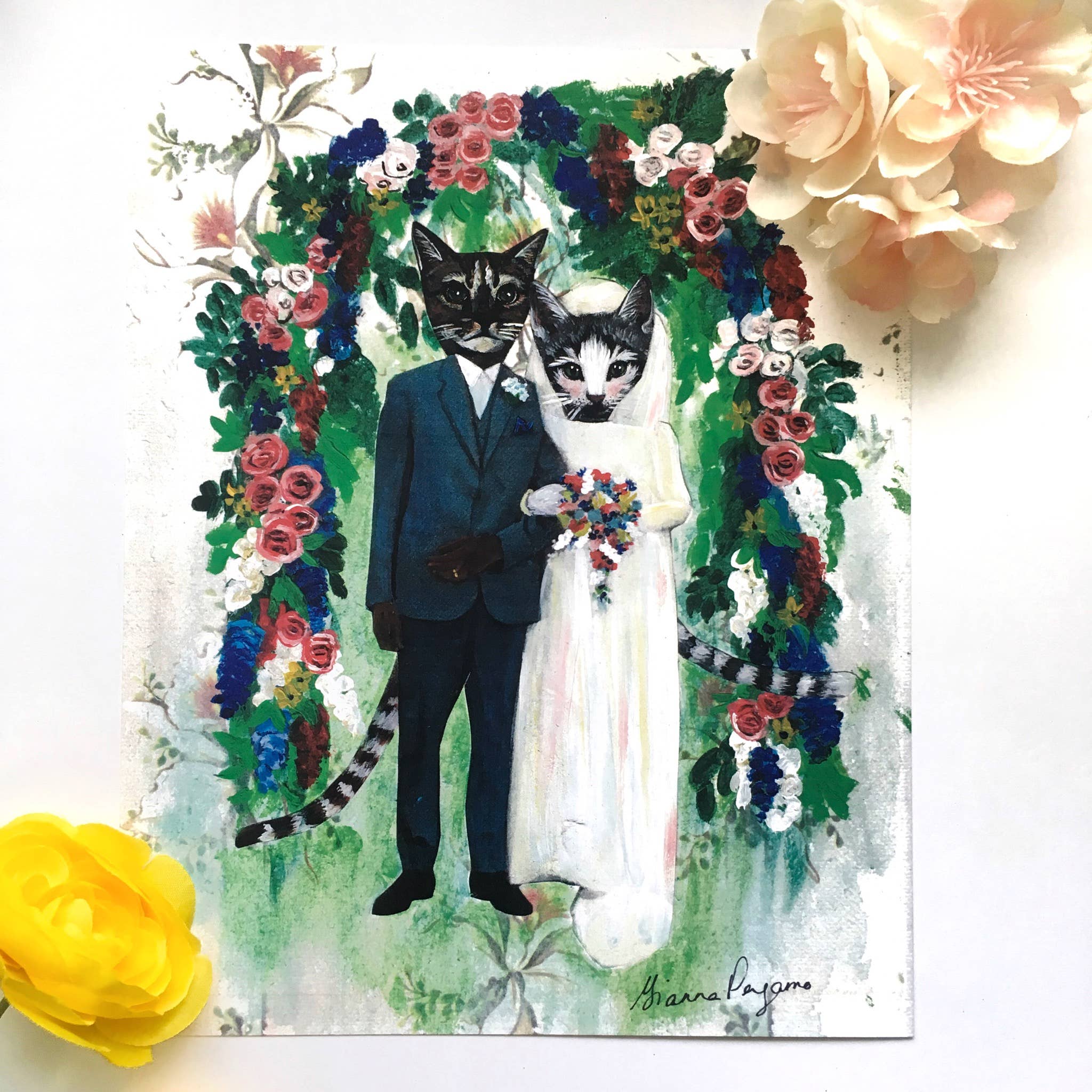 Wedding Cats 8X10 Art Print