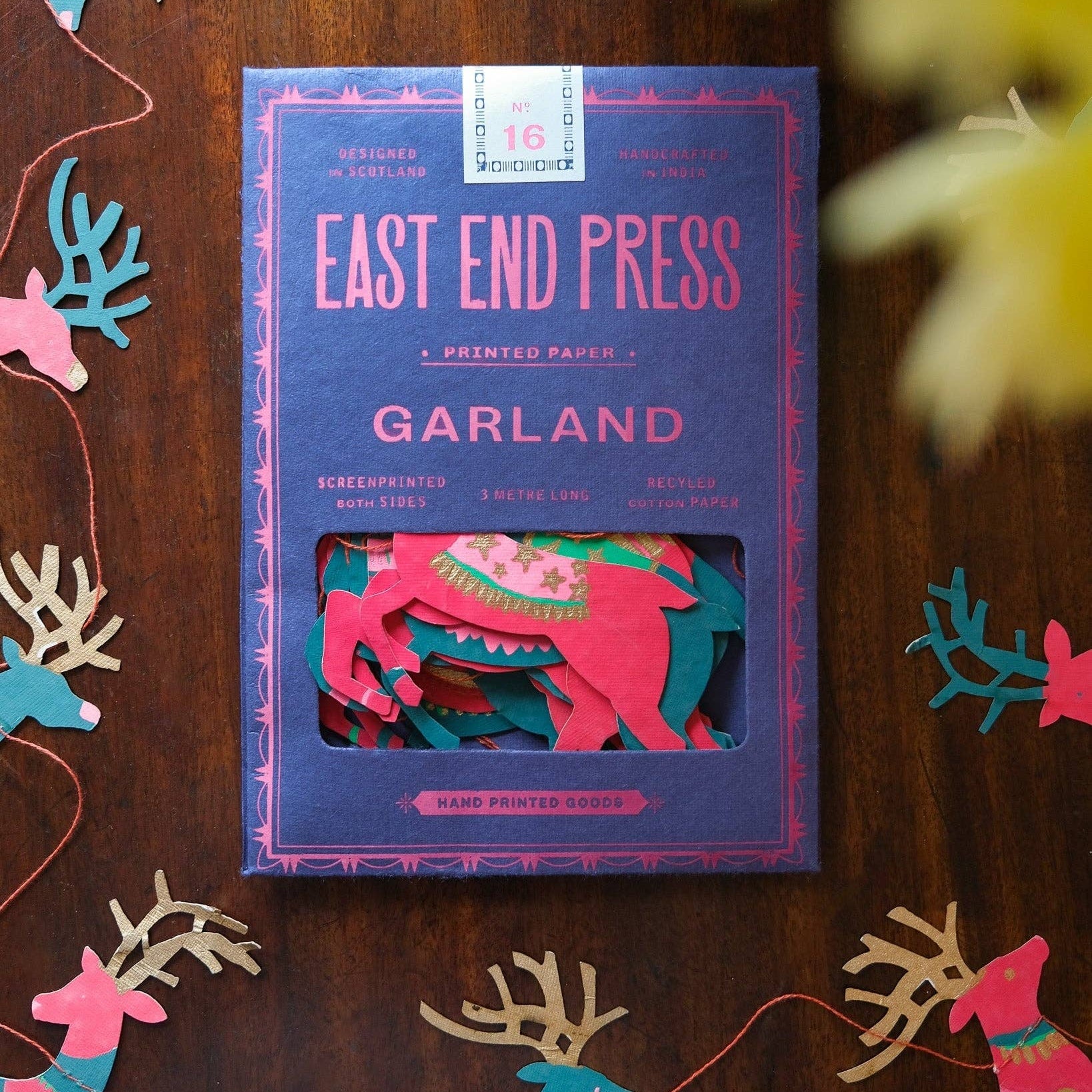Bright Reindeer Sewn Garland