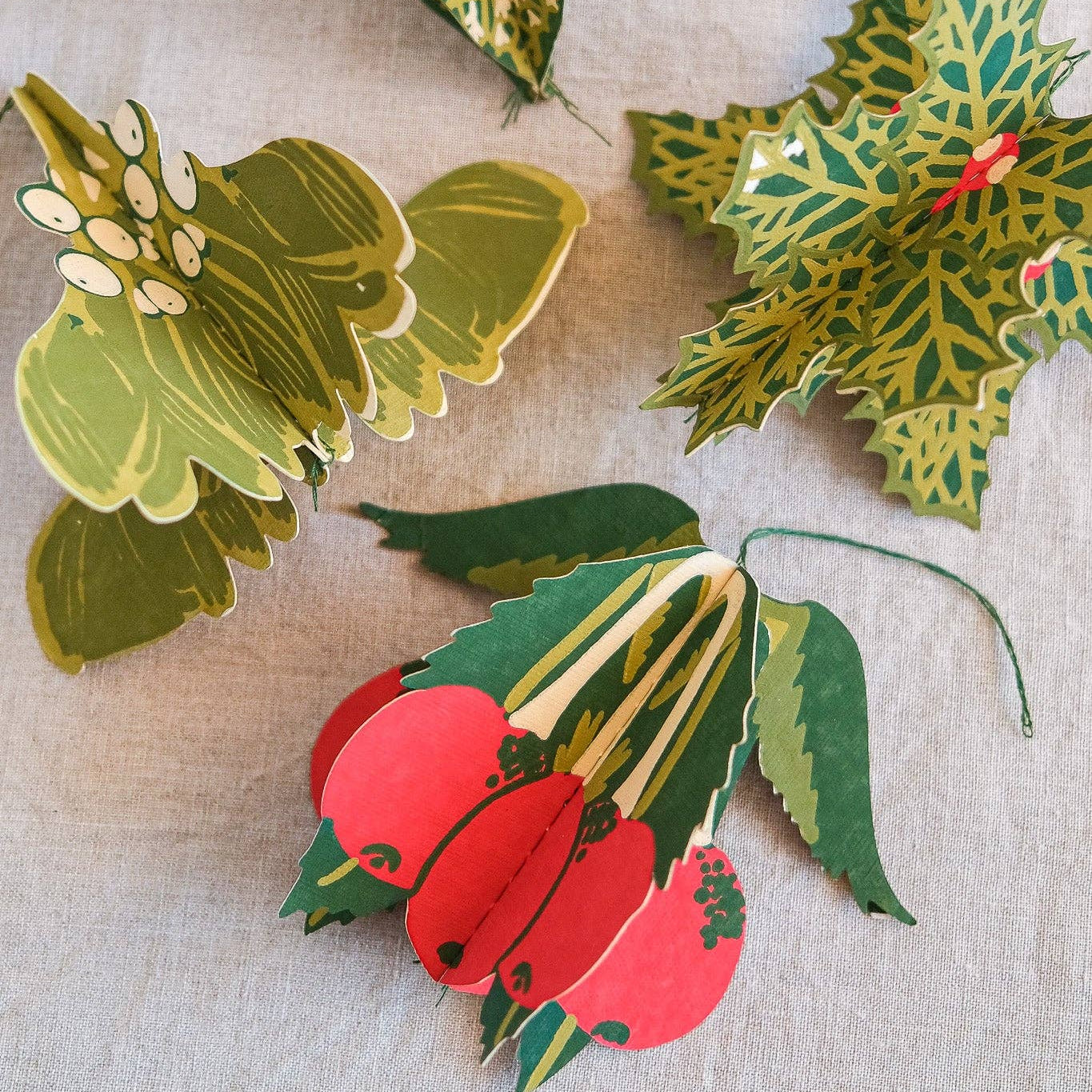 Festive Foliage Paper Ornaments
