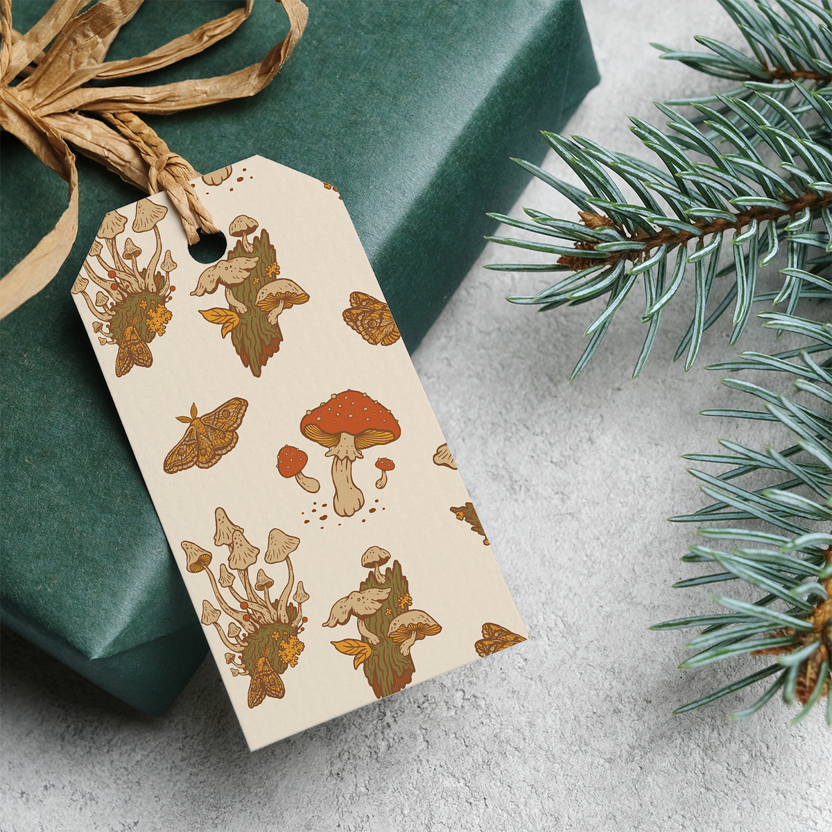 Mushroom Gift Tags, Set of 8