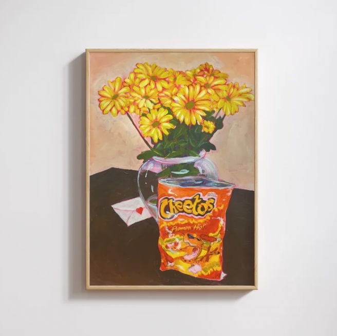 Still Life With Hot Cheetos 9" x 12" Print