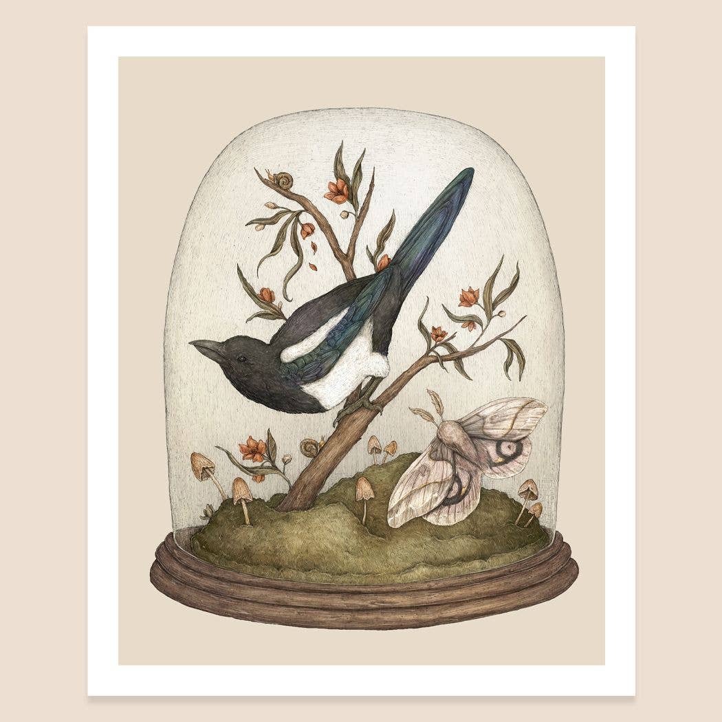 Bird in Cloche 8"x10" Print