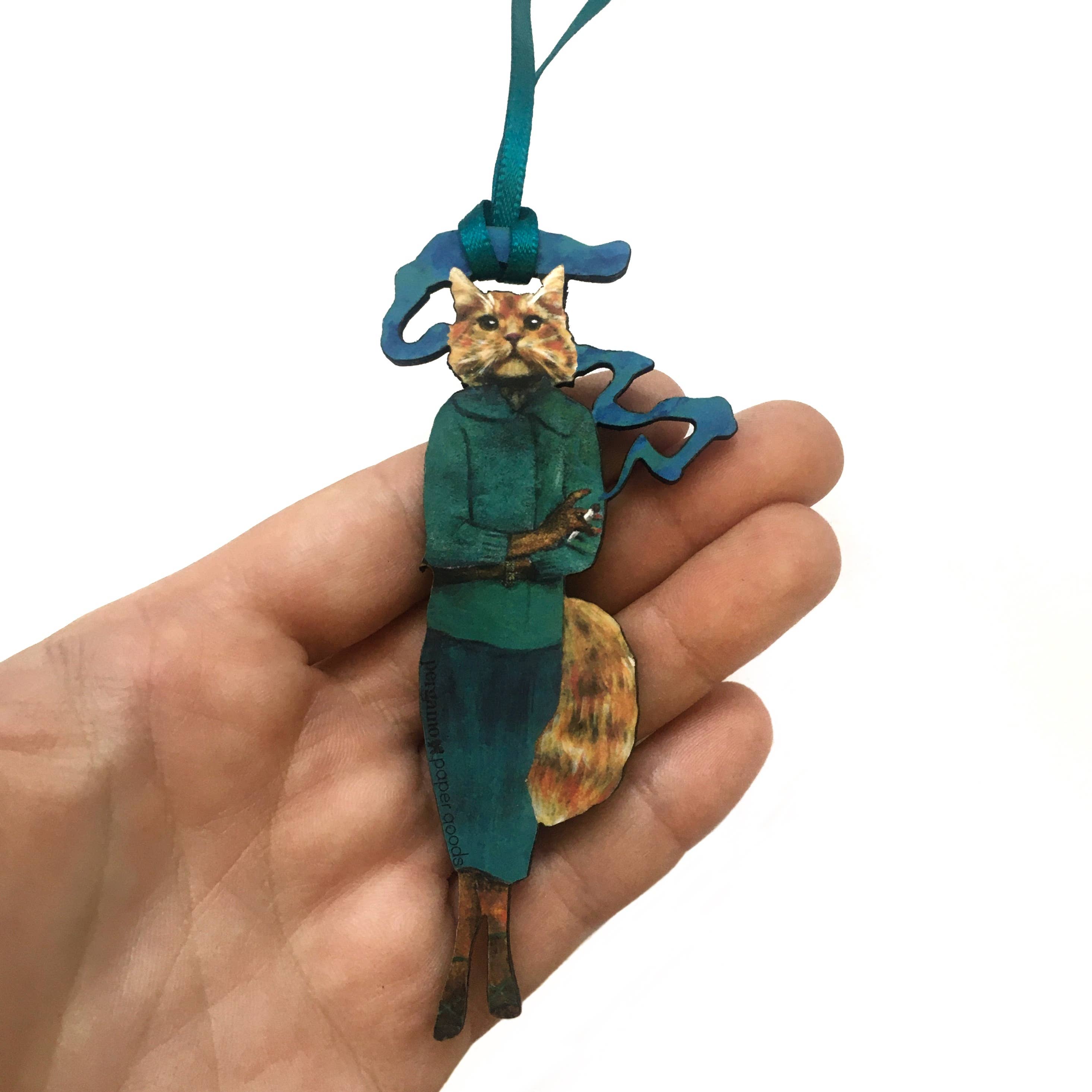 Cannabis Cat Animal Christmas Ornament