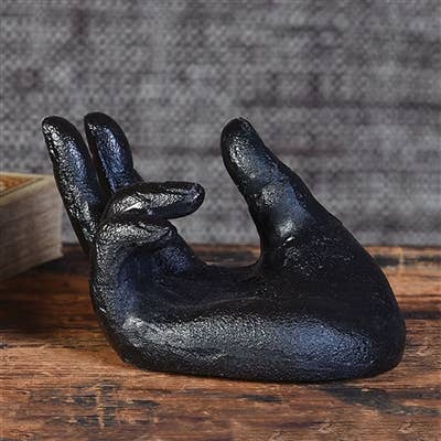 Single Hand Card Holder - Antique Black